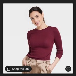 Target brand long sleeve maroon crew neck tee